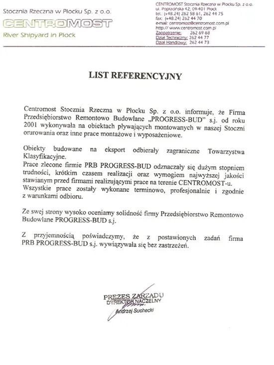 List referencyjny: Centromost