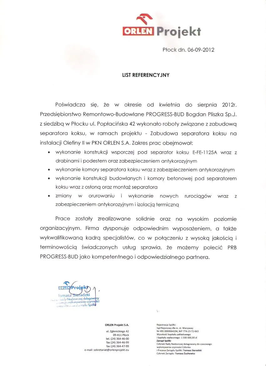 List referencyjny: PKN ORLEN