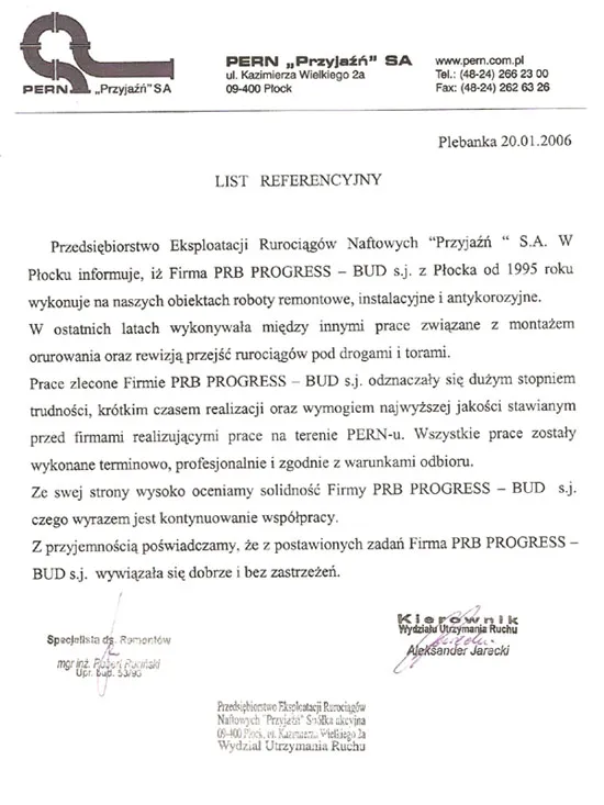List referencyjny: PERN