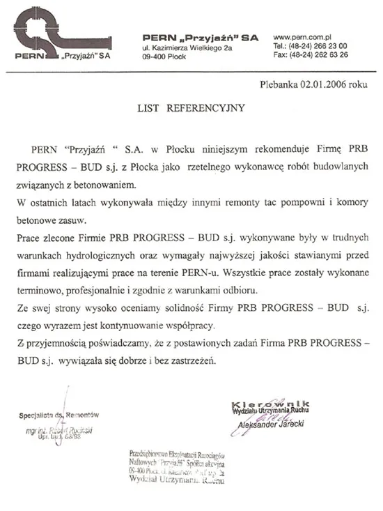List referencyjny: PERN