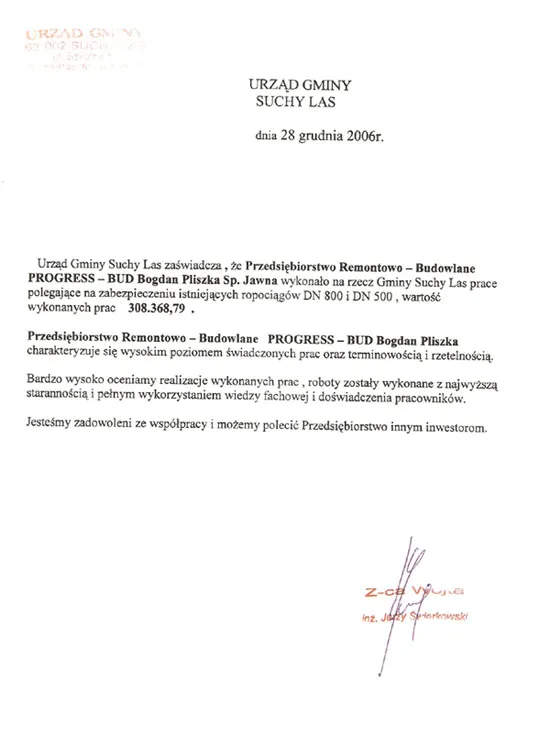 List referencyjny: Gmina Suchy Las